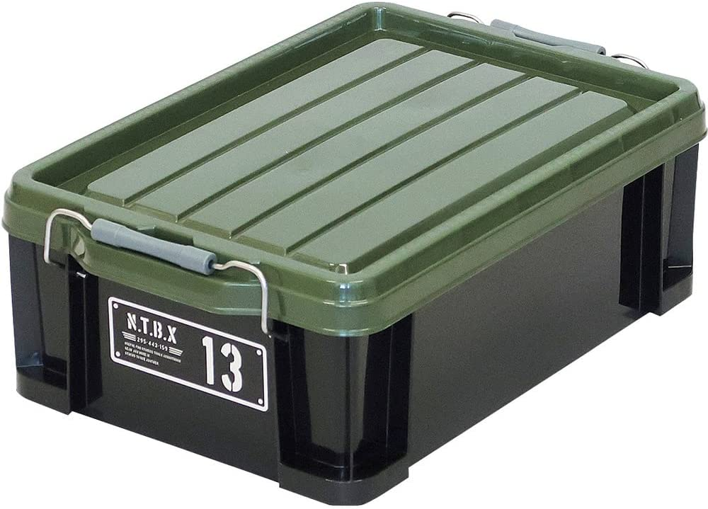 JEJアステージ 収納ボックス [Xシリーズ NTボックス #13] ブラックグリーン 幅29.5×奥行44×高さ16cm 日本製 積み重ね